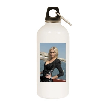 Adriana Karembeu White Water Bottle With Carabiner