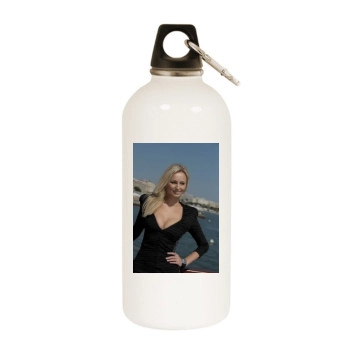 Adriana Karembeu White Water Bottle With Carabiner