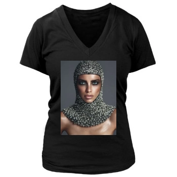 Adriana Lima Women's Deep V-Neck TShirt