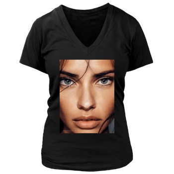 Adriana Lima Women's Deep V-Neck TShirt