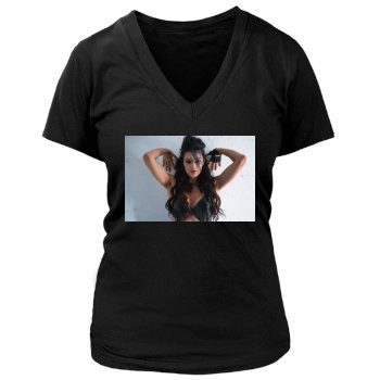 Adrianne Curry Women's Deep V-Neck TShirt