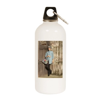 Alex Curran White Water Bottle With Carabiner