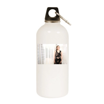 Alicia Silverstone White Water Bottle With Carabiner