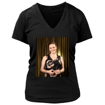 Alicia Silverstone Women's Deep V-Neck TShirt