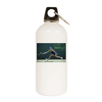 Alize Cornet White Water Bottle With Carabiner