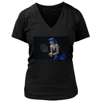 Alize Cornet Women's Deep V-Neck TShirt