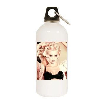 Amber Heard White Water Bottle With Carabiner