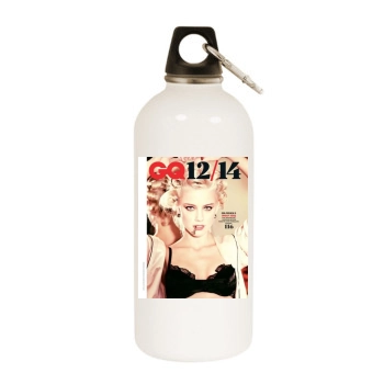 Amber Heard White Water Bottle With Carabiner