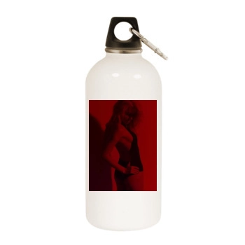 Amber Heard White Water Bottle With Carabiner