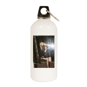 Amber Heard White Water Bottle With Carabiner