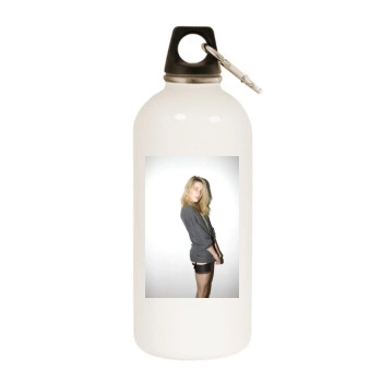 Amber Heard White Water Bottle With Carabiner