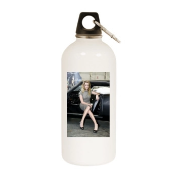 Amber Heard White Water Bottle With Carabiner