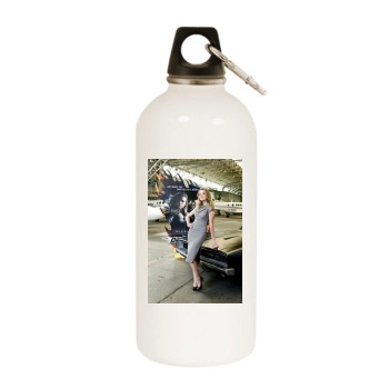 Amber Heard White Water Bottle With Carabiner