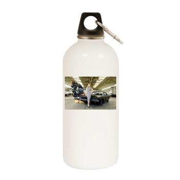 Amber Heard White Water Bottle With Carabiner