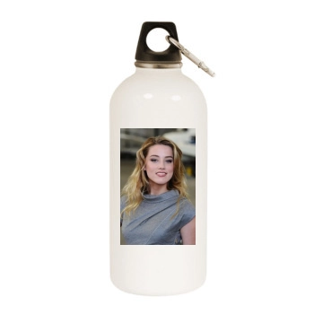 Amber Heard White Water Bottle With Carabiner