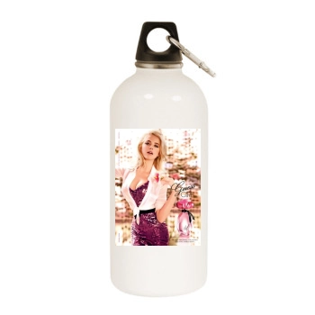 Amber Heard White Water Bottle With Carabiner