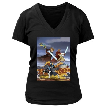 Star Wars: Clone Wars (2003) Women's Deep V-Neck TShirt