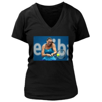 Jelena Jankovic Women's Deep V-Neck TShirt