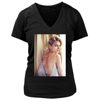 Anja Rubik Women's Deep V-Neck TShirt