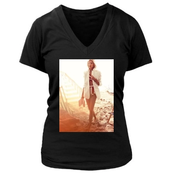 Anja Rubik Women's Deep V-Neck TShirt