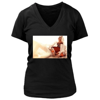 Anja Rubik Women's Deep V-Neck TShirt