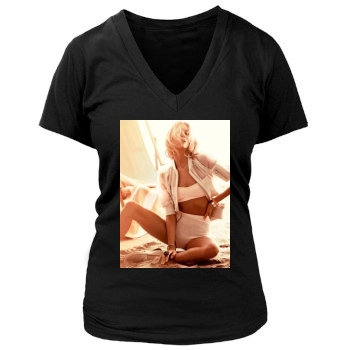 Anja Rubik Women's Deep V-Neck TShirt