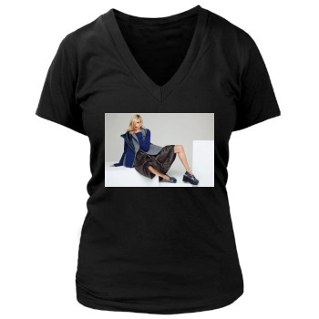 Anja Rubik Women's Deep V-Neck TShirt