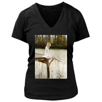 Anja Rubik Women's Deep V-Neck TShirt