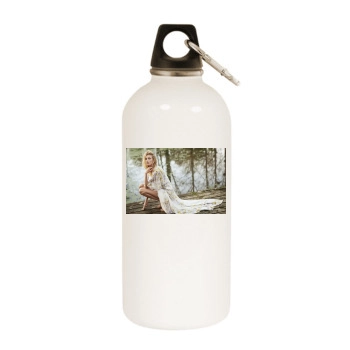 Anja Rubik White Water Bottle With Carabiner