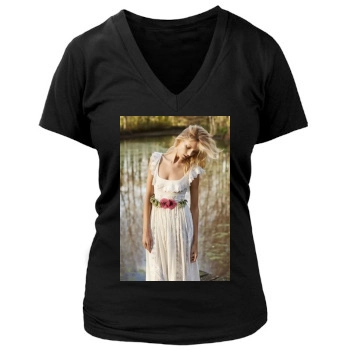 Anja Rubik Women's Deep V-Neck TShirt