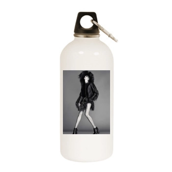 Anja Rubik White Water Bottle With Carabiner