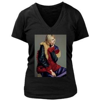 Anja Rubik Women's Deep V-Neck TShirt