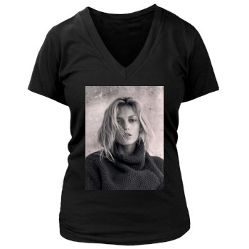 Anja Rubik Women's Deep V-Neck TShirt