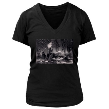 Anja Rubik Women's Deep V-Neck TShirt