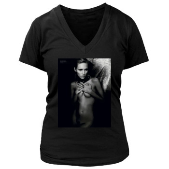 Anja Rubik Women's Deep V-Neck TShirt