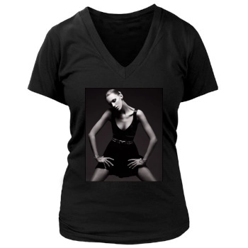 Anja Rubik Women's Deep V-Neck TShirt