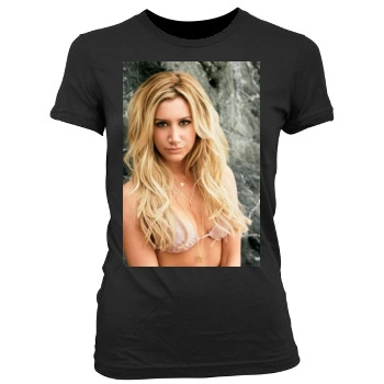 Ashley Tisdale Women's Junior Cut Crewneck T-Shirt