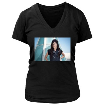 Ashley Tisdale Women's Deep V-Neck TShirt