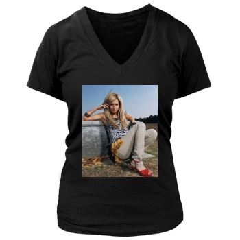 Ashley Tisdale Women's Deep V-Neck TShirt