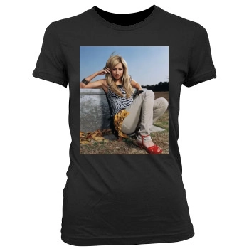 Ashley Tisdale Women's Junior Cut Crewneck T-Shirt