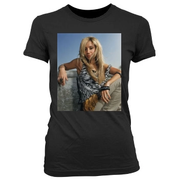 Ashley Tisdale Women's Junior Cut Crewneck T-Shirt