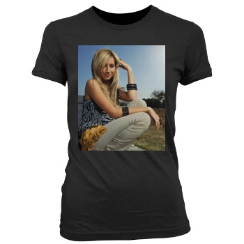 Ashley Tisdale Women's Junior Cut Crewneck T-Shirt