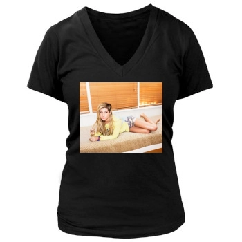 Ashley Tisdale Women's Deep V-Neck TShirt