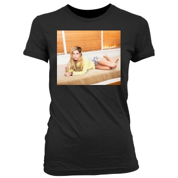 Ashley Tisdale Women's Junior Cut Crewneck T-Shirt