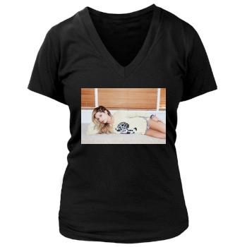 Ashley Tisdale Women's Deep V-Neck TShirt