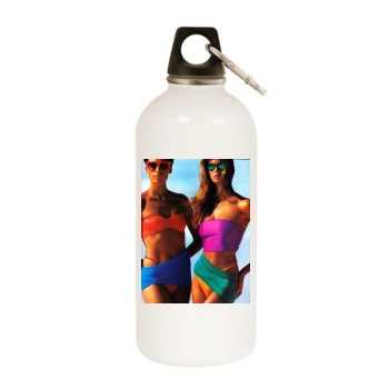 Famke Janssen White Water Bottle With Carabiner