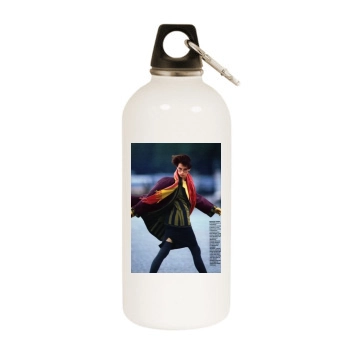 Famke Janssen White Water Bottle With Carabiner