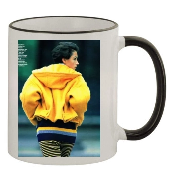 Famke Janssen 11oz Colored Rim & Handle Mug