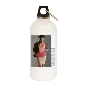 Famke Janssen White Water Bottle With Carabiner