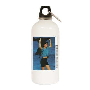 Famke Janssen White Water Bottle With Carabiner